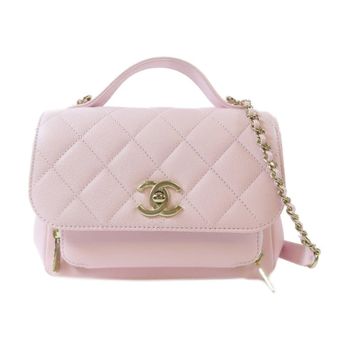 CHANEL Quilted CC GHW 2 Way Chain Shoulder Bag Leather Pink