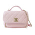 CHANEL Quilted CC GHW 2 Way Chain Shoulder Bag Leather Pink