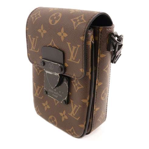 LOUIS VUITTON LV S-Lock Vertical Shoulder Bag M81522 Monogram Brown Black