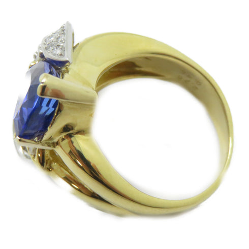 FINE JEWELRY 2.76ct Tanzanite 0.45ct Diamond Ring 18K Gold PT900 Platinum US#6