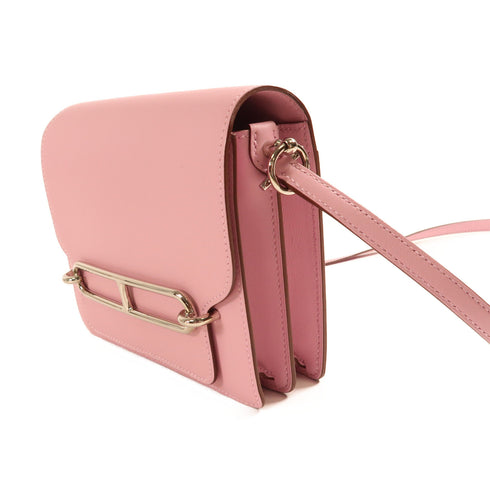 HERMES PHW Mini Roulis Shoulder Bag Vaux Swift Leather Mauve Sylvestre