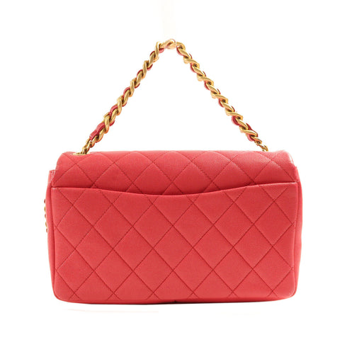 CHANEL GHW 2 Way Shoulder Bag Handbag Calfskin Leather Pink