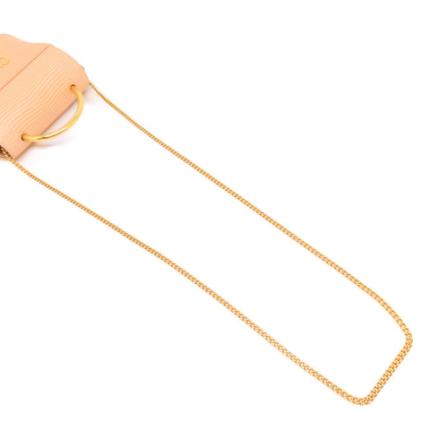 Chloe GHW Aby Lock 2 Way Chain Shoulder Bag Calfskin Leather Beige