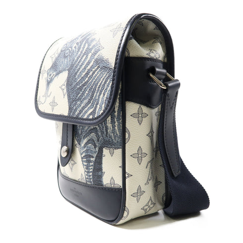 LOUIS VUITTON LV SHW Messenger BB Shoulder Bag Monogram Savane White Blue