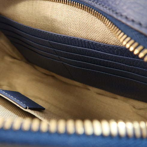 GUCCI GG GHW Shoulder Bag Canvas 449413 Blue