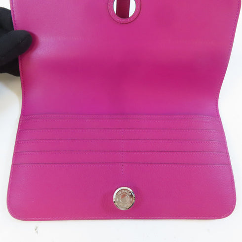 HERMES PHW Dogon Wallet Bifold Wallet Evercolor Leather Magenta Pink
