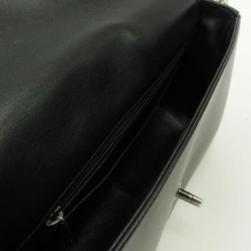 CHANEL Quilted CC SHW Chain Shoulder Bag Calfskin Leather Black v11