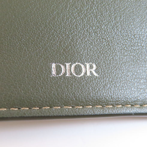 Christian Dior CD Card Case LESCH138CDI Calfskin Leather Green