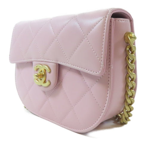 CHANEL Quilted CC GHW Shoulder Crossbody Bag Calfskin Leather Pink