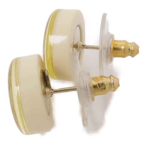 CHANEL CC Earrings PVC Gold