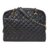 CHANEL Quilted CC GHW Chain Shoulder Bag Calfskin Leather Black v1