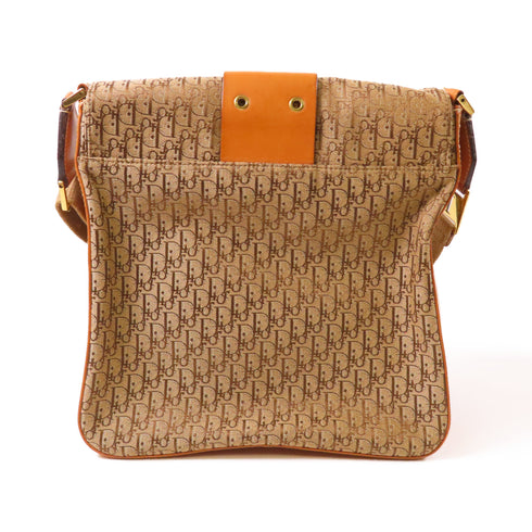 Christian Dior CD GHW Shoulder Bag Canvas Brown