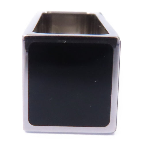 HERMES Scarf Ring Accessories Metal Silver Black