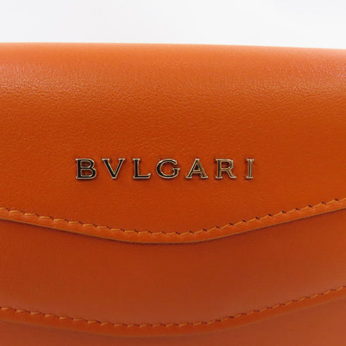 BVLGARI GHW Chain Shoulder Bag Crossbody 285886 Calfskin Leather Orange