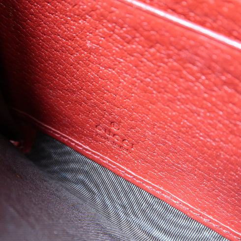 GUCCI GG GHW Embroidered Mini Chain Shoulder Bag 499314 Calfskin Leather Red