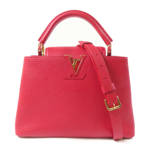 LOUIS VUITTON LV GHW Capucines BB 2 Way Shoulder Bag M52689 Calfskin Leather Red