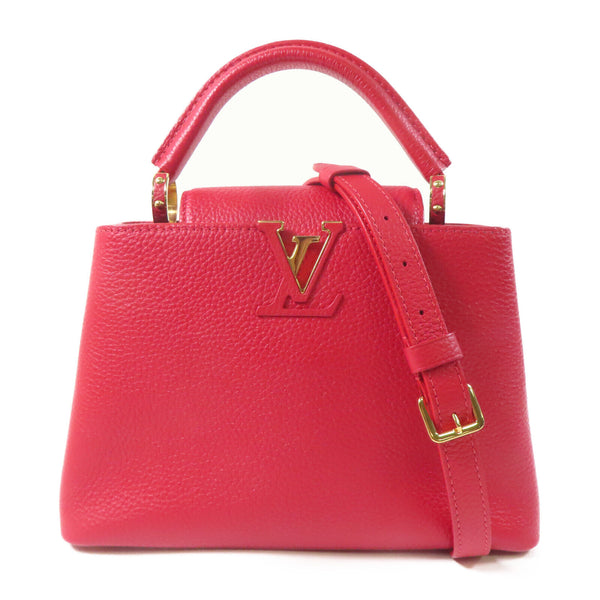 LOUIS VUITTON LV GHW Capucines BB 2 Way Shoulder Bag M52689 Calfskin Leather Red