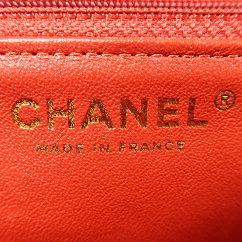 CHANEL CC GHW Chain Shoulder Bag Calfskin Leather Red