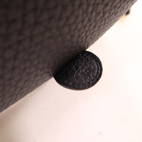 HERMES GHW Evelyne TPM Shoulder Bag Taurillon Clemence Leather Noir Black