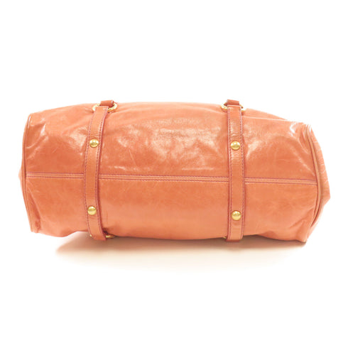 Miu Miu GHW 2Way Shoulder Handbag Lambskin Leather Pink