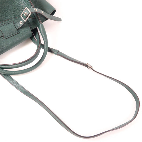 CELINE SHW 2 Way Shoulder Bag Calfskin Leather Green