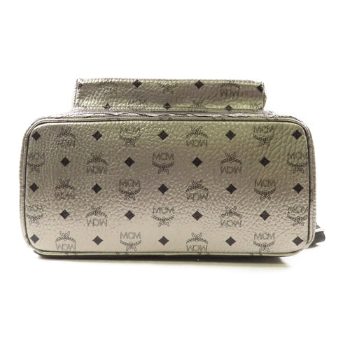 MCM SHW Stark Insignia Backpack MUK6AVE66SV001 Leather Silver/Black