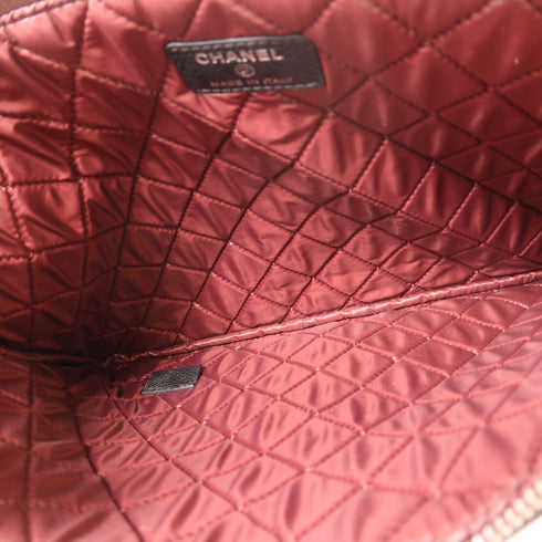 CHANEL CC SHW Clutch Pouch Calfskin Leather Black