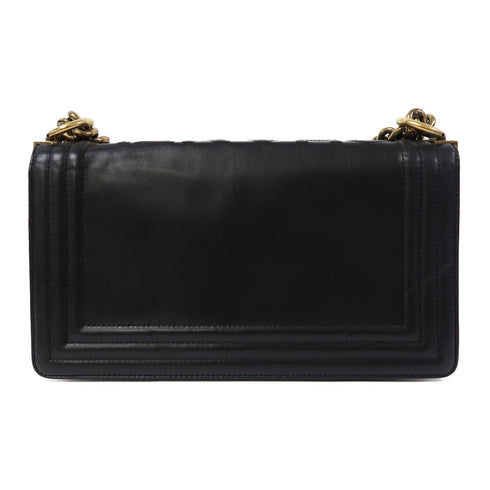 CHANEL Quilted CC GHW Chain Shoulder Bag Calfskin Leather Black v7