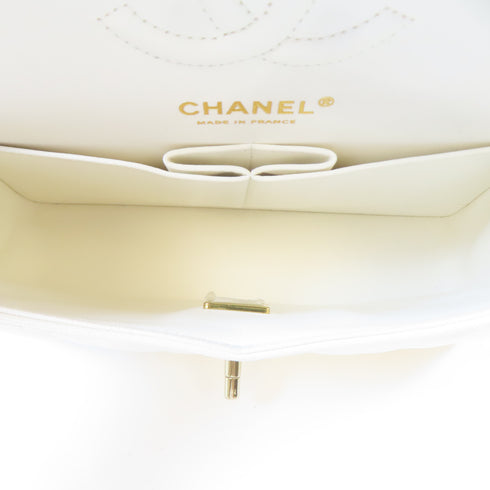 CHANEL Quilted CC GHW Classic 23 Chain Shoulder Calfskin Leather White