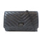 CHANEL Herringbone CC 2.55 WOC Wallet On Chain Shoulder Bag Calfskin Black