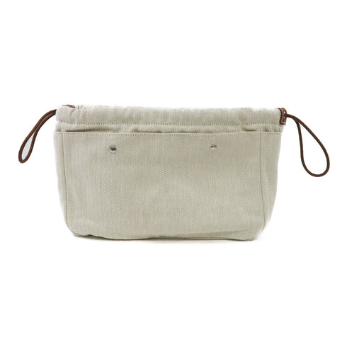 HERMES PHW Inner Bag Clutch Canvas White