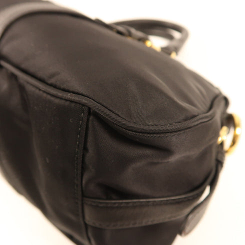 PRADA GHW 2 Way Shoulder Bag BN1903 Nylon Leather Black