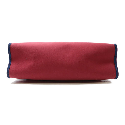 HERMES PHW Herbag 2 Way Shoulder Bag Handbag Canvas Red/Blue