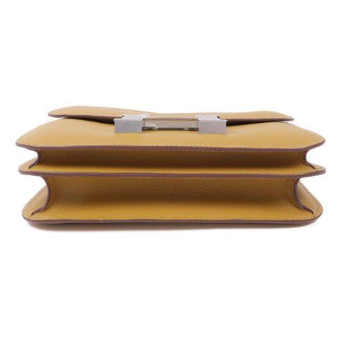 HERMES PHW Constance Mini Shoulder Bag Veau Epsom Leather Sesame Noir