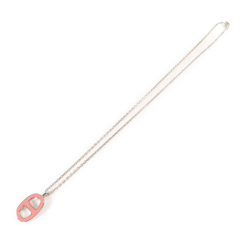 HERMES PHW Roulis Necklace Metal Pink/Silver