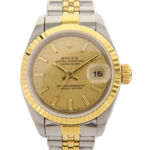ROLEX Datejust Automatic Watch 69173 18K Yellow Gold/Stainless Steel Gold