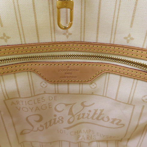 LOUIS VUITTON LV GJW Neverfull MM Tote Bag Shoulder Bag N51107 Damier Azur White