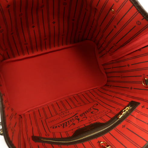 LOUIS VUITTON LV GHW Neverfull MM Tote Shoulder Bag N51105 Damier Ebene Brown