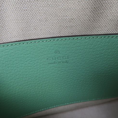 GUCCI GG GHW Shoulder Bag 499621 Canvas Green