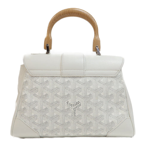 GOYARD SHW Saigon 2 Way Bag Coated Canvas/Leather White