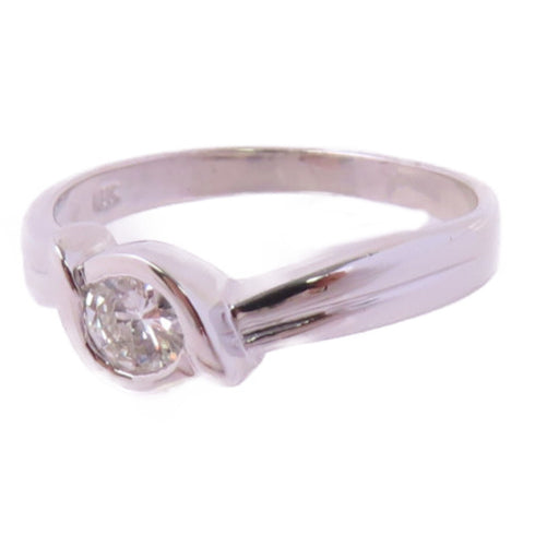 Fine Jewelry 0.32ct Diamond Ring US#6.5 18K White Gold