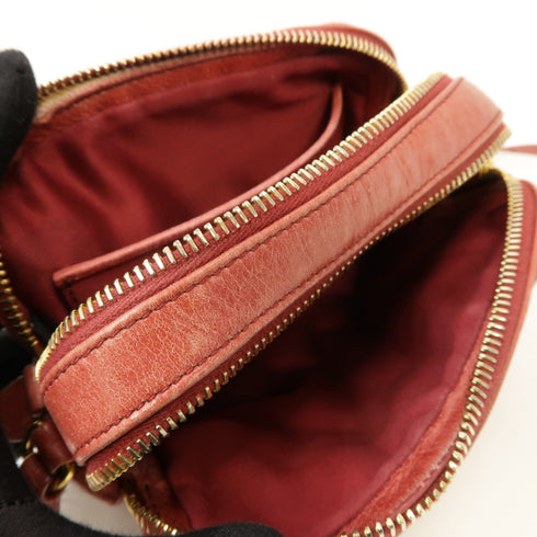 Miu Miu GHW Shoulder Crossbody Bag RT0543 Calfskin Leather Red