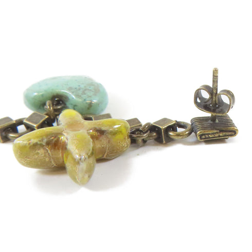 LOUIS VUITTON LV Burkle Dray Charm Baroque Pierced Earrings M65545 Metal Bronze