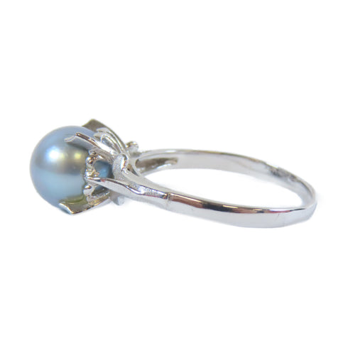 FINE JEWELRY 2.6g Pearl Ring 14K White Gold US#7