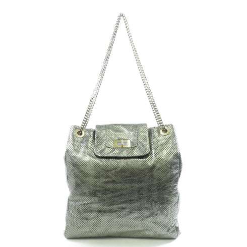 CHANEL CC GHW SHW 2.55 Chain Shoulder Tote Bag Calfskin Leather Green