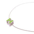 HERMES Cube d'H (H Cube) Necklace Metal Green Silver Tone Color