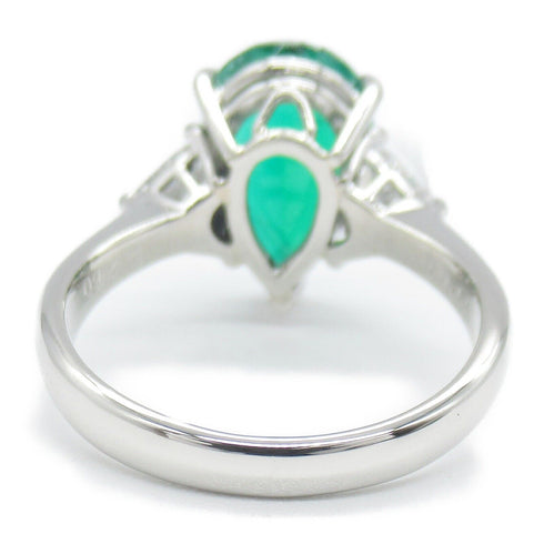 FINE JEWELRY 2.06ct Emerald 0.50ct Diamond Ring PT900 Platinum Gree...
