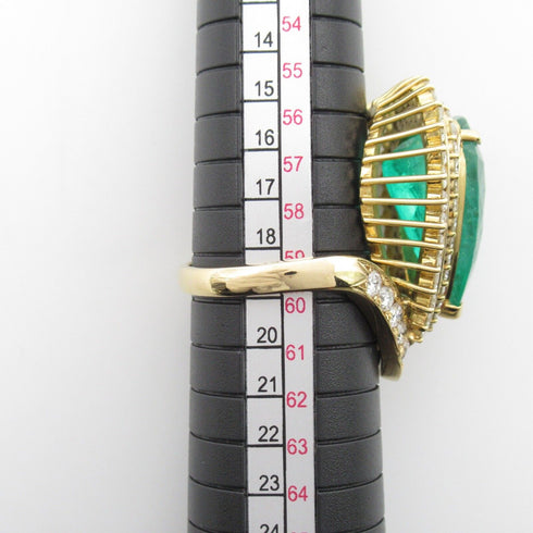 FINE JEWELRY 13.88ct Emerald 2.71ct Diamond Ring 18K Yellow Gold U...