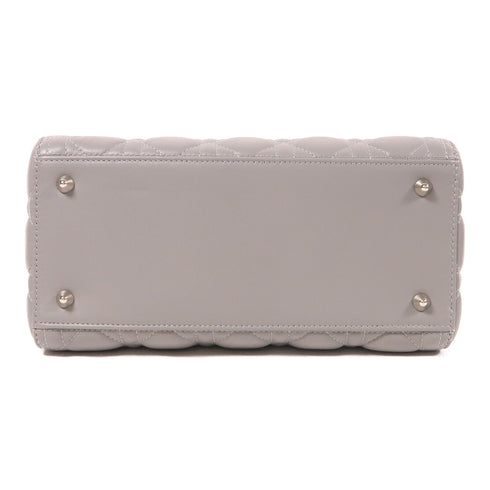 Christian Dior CD SHW Lady Dior 2 Way Bag 18-MA-1116 Lambskin Leather Grey