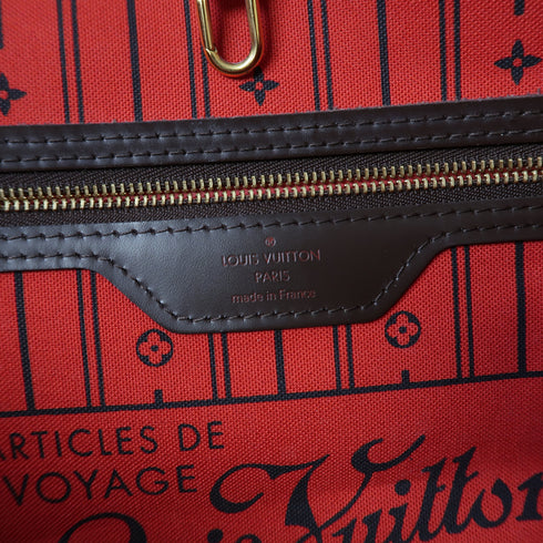 LOUIS VUITTON LV GHW Neverfull MM Shoulder Tote Bag N51105 Damier Ebene Brown v1